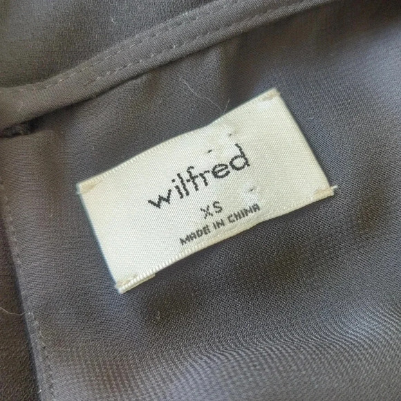 Aritzia Wilfred Ninette Crepe Faux Wrap Mini Dress Ruffles Black - Picture 6 of 7